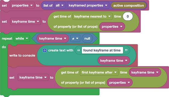 After Effects script: Loop over Keyframes