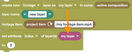 After Effects script insert layer into comp and change index