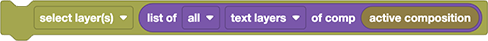 Example: select all text layers
