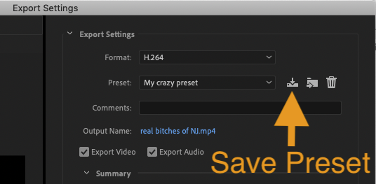 Save Preset