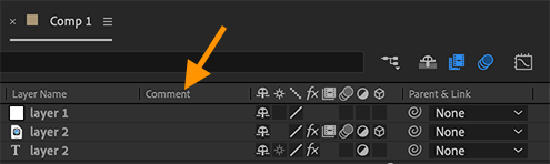 After Effects Attribute Comment