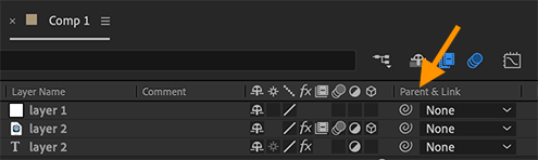 After Effects Attribute Parent