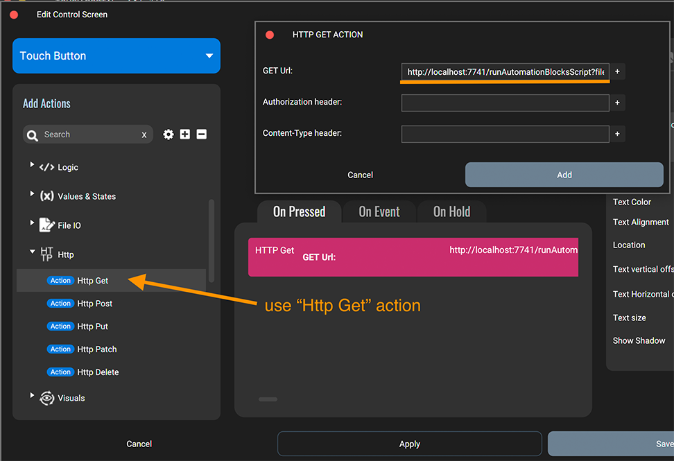 Execute Automation Blocks script with Touch Portal in Premiere Pro and After Effects