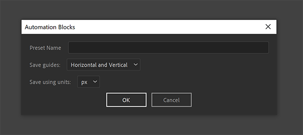 After Effects Script: Guides - Save - Dialog