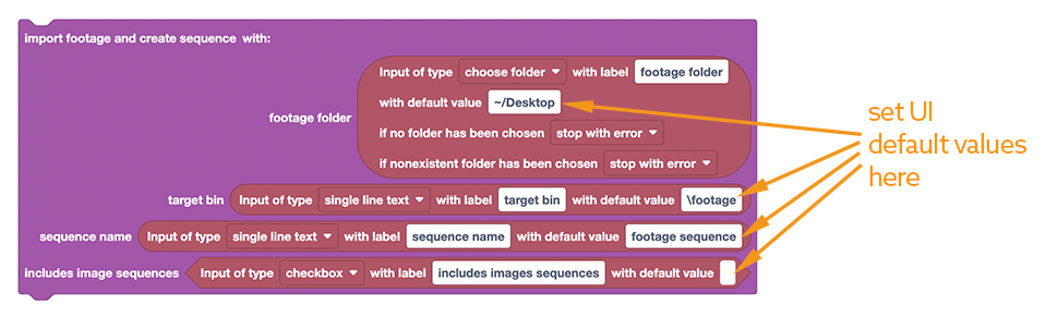 customizing the default UI values