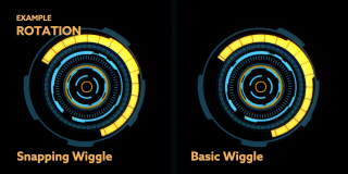 After Effects Snapping Wiggle expression - Rotation Example Sci-Fi HUD